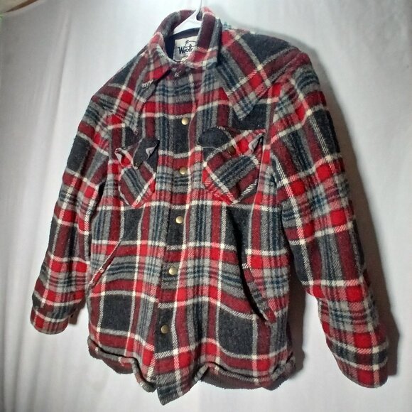 Woolrich Mens Plaid Heavy Jacket Size Large Button-Up Insulated Warm Vintage Det - Picture 10 of 11